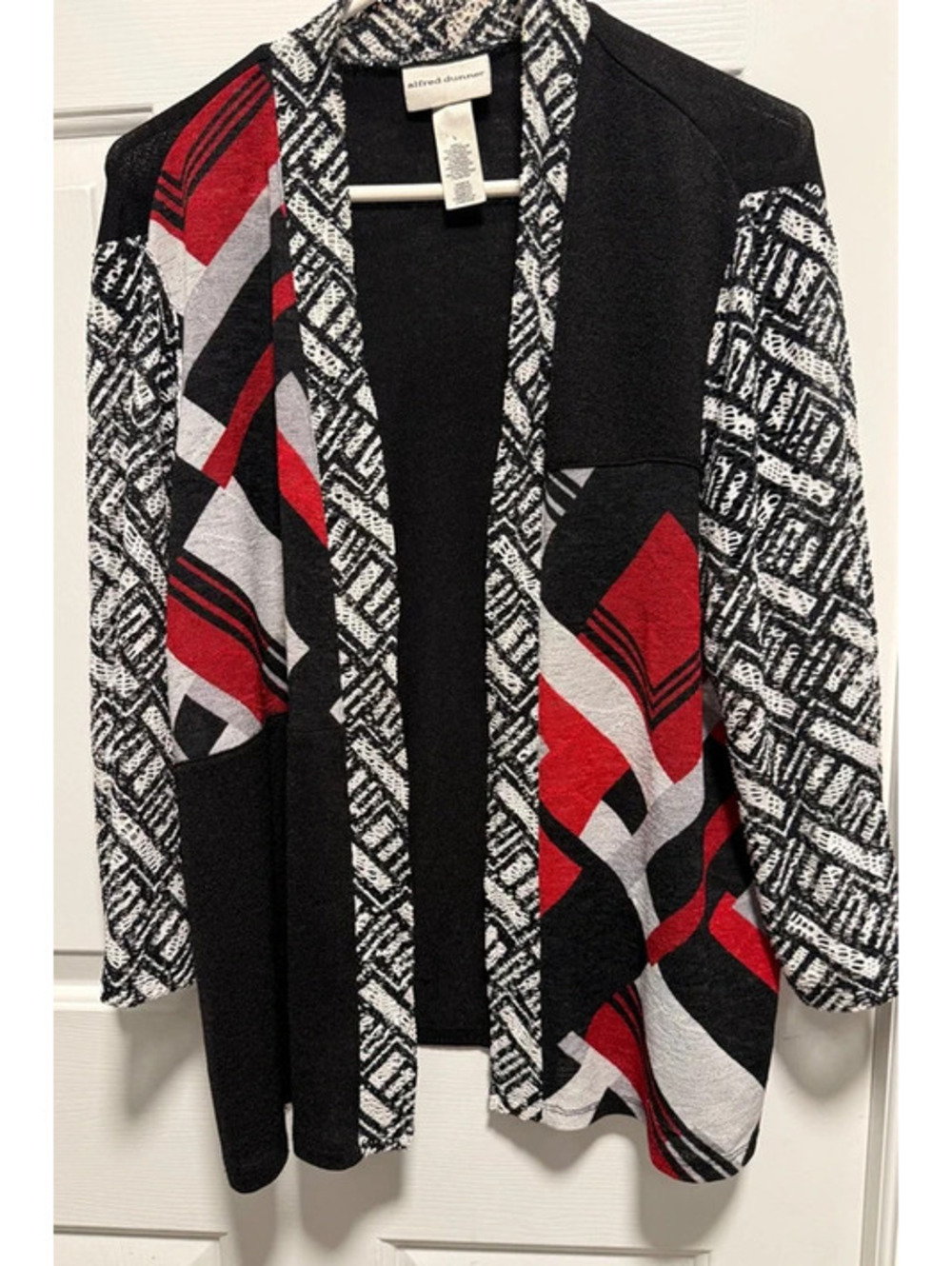 Title: Alfred Dunner Women’s Size Large Open-Front Patchwork Cardigan